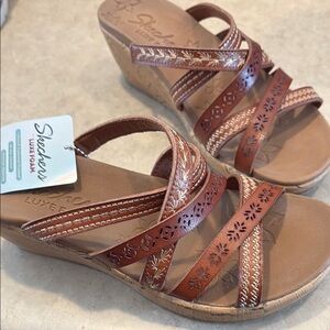 Skechers Women's Brown Wedge Sandals size 6